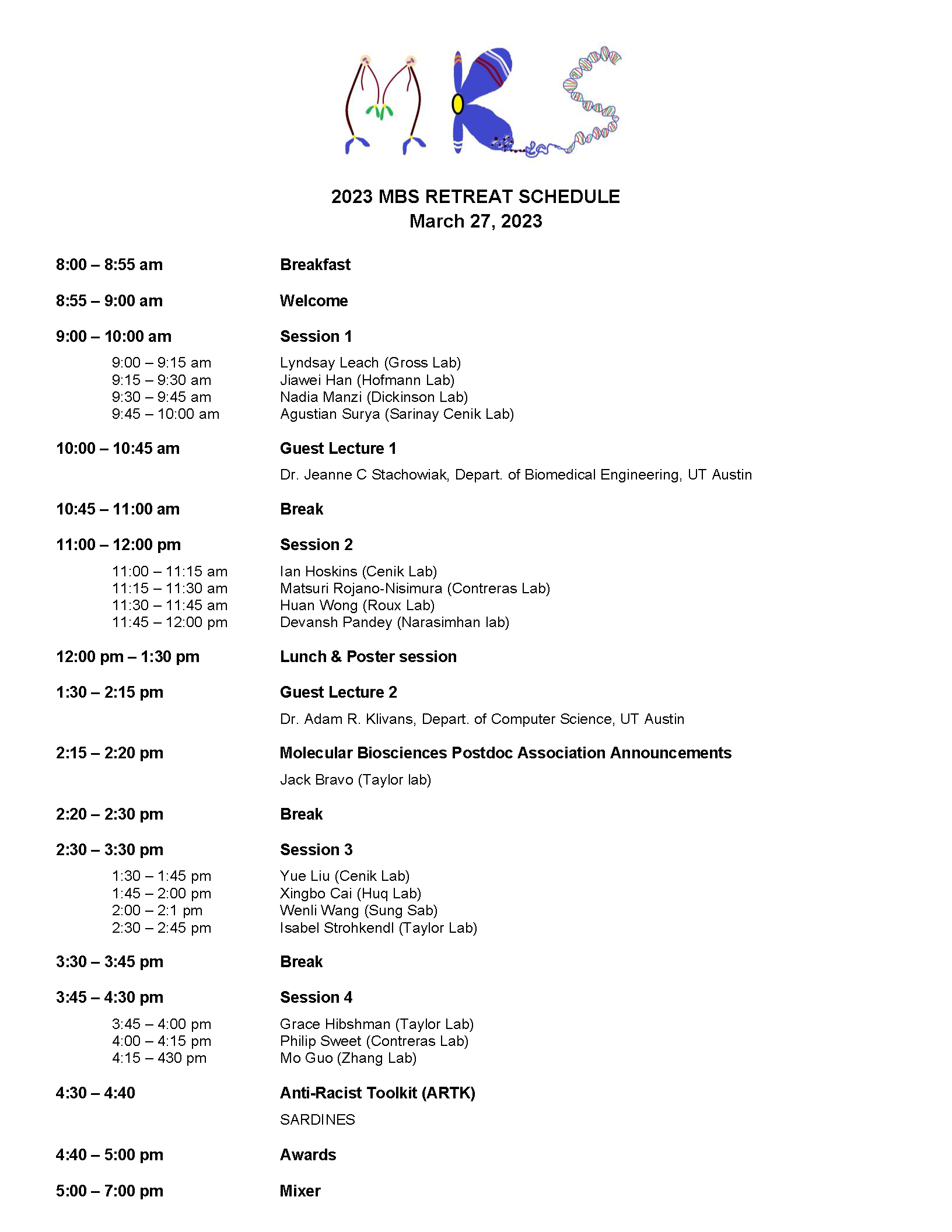 MBS Annual Retreat Department Of Molecular Biosciences mbs-annual-retreat-department-of-molecular-biosciences
